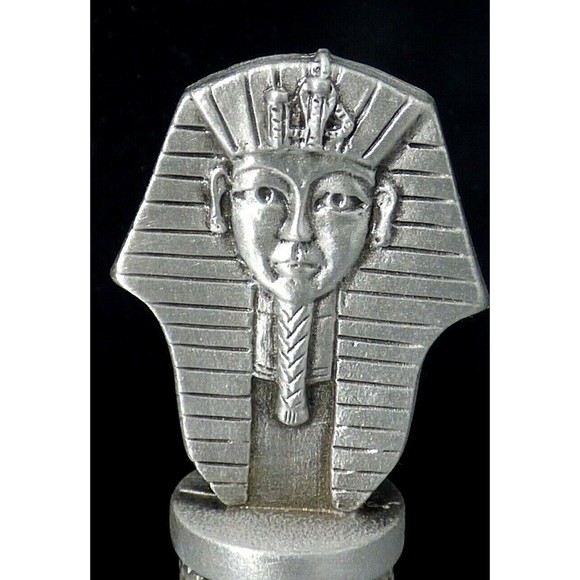 King Tut Thimble Pewter Tone Metal Signed Fort USA Collectible Sewing Vintage - Picture 2 of 11